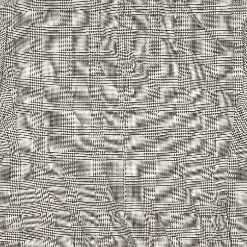 Marks and Spencer Womens Grey Plaid Cotton Jacket Blazer Size L