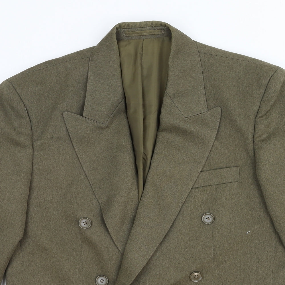 Classic Mens clothing Mens Green Polyester Jacket Blazer Size S Regular