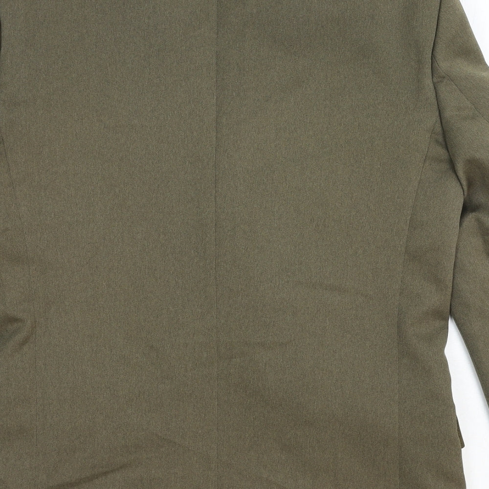 Classic Mens clothing Mens Green Polyester Jacket Blazer Size S Regular