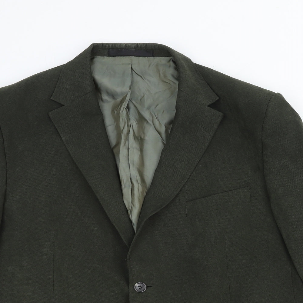 Marks and Spencer Mens Green Polyester Jacket Blazer Size S Regular