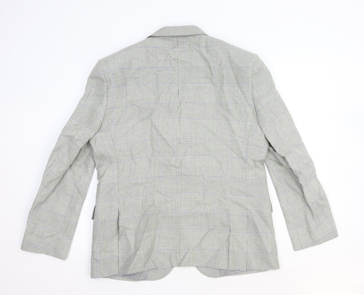 Marks and Spencer Womens Grey Plaid Wool Jacket Blazer Size XL