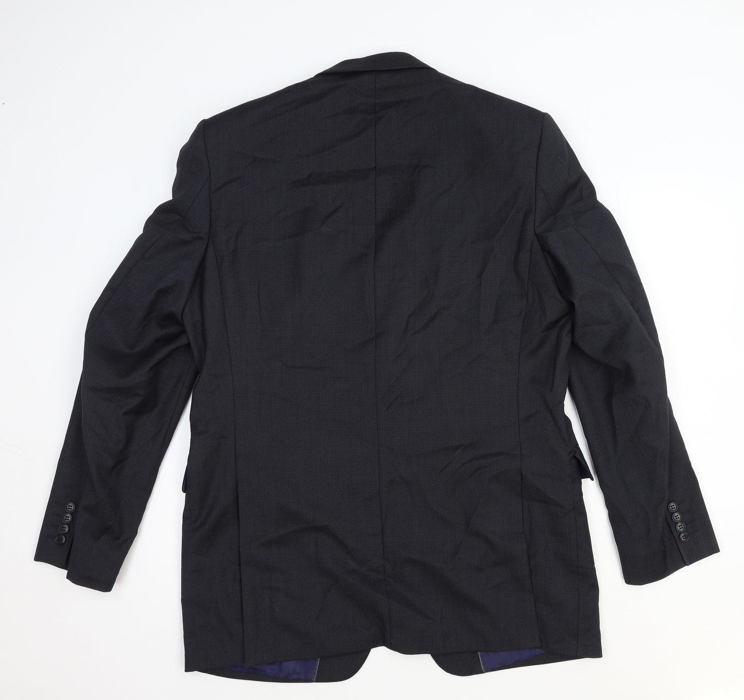 John Lewis Mens Black Wool Jacket Blazer Size L Regular
