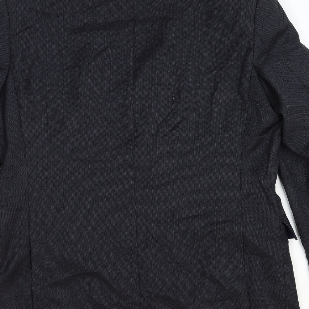John Lewis Mens Black Wool Jacket Blazer Size L Regular