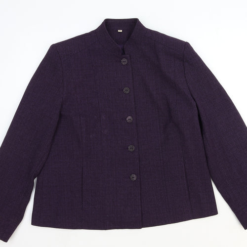 Preworn Womens Purple Pea Coat Coat Size 16 Button