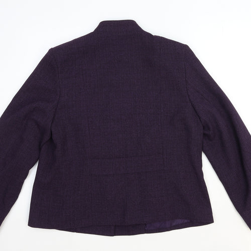 Preworn Womens Purple Pea Coat Coat Size 16 Button