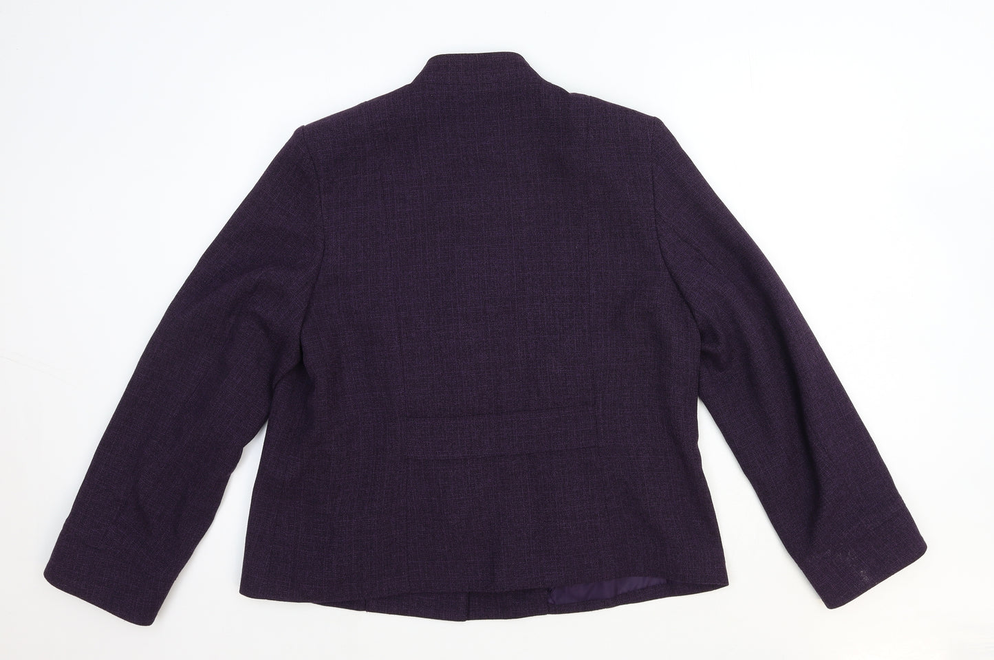 Preworn Womens Purple Pea Coat Coat Size 16 Button