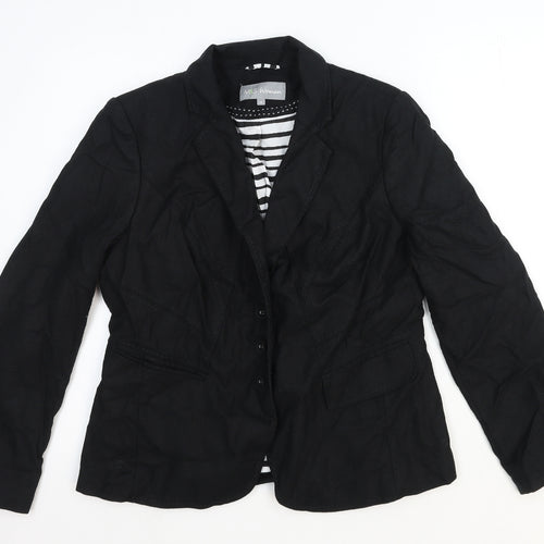 Marks and Spencer Womens Black Flax Jacket Blazer Size 16