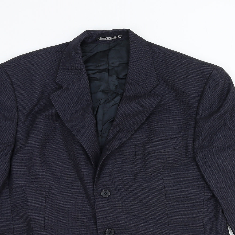 Austin Reed Mens Blue Wool Jacket Blazer Size S Regular