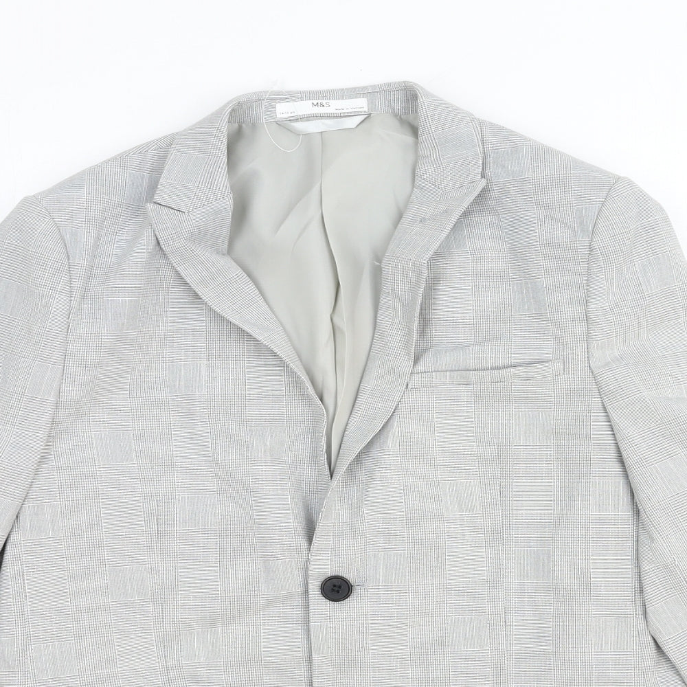 Marks and Spencer Girls Grey Jacket Blazer Size 12-13 Years Button