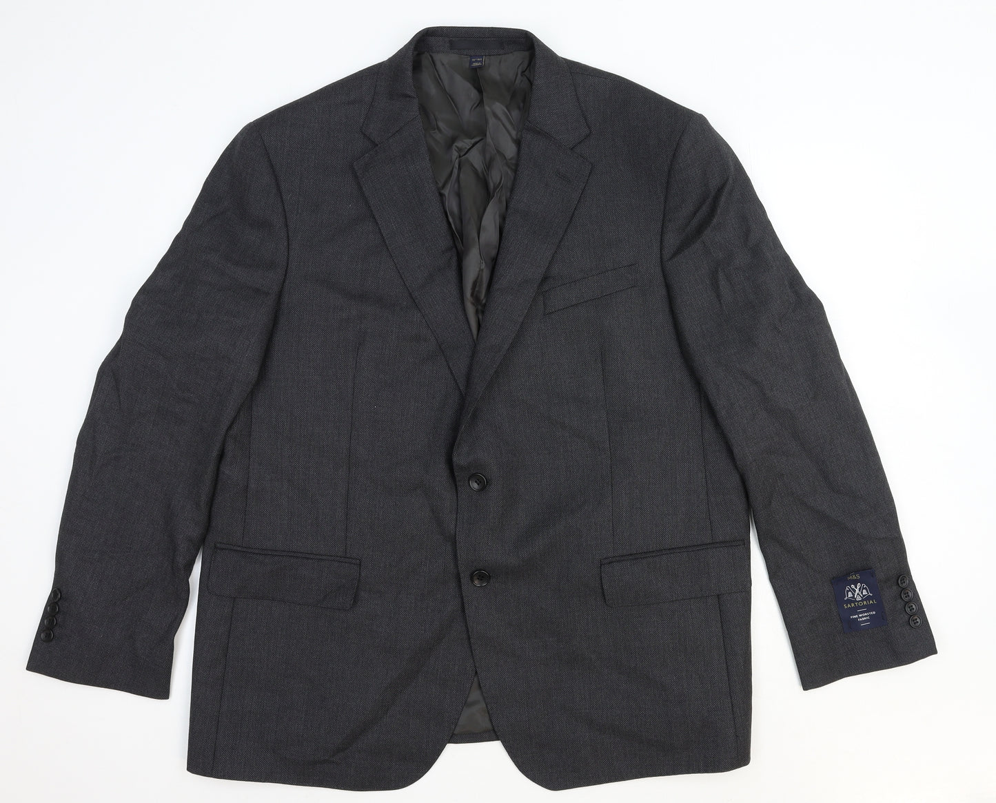 Marks and Spencer Mens Grey Polyester Jacket Blazer Size 3XL Regular