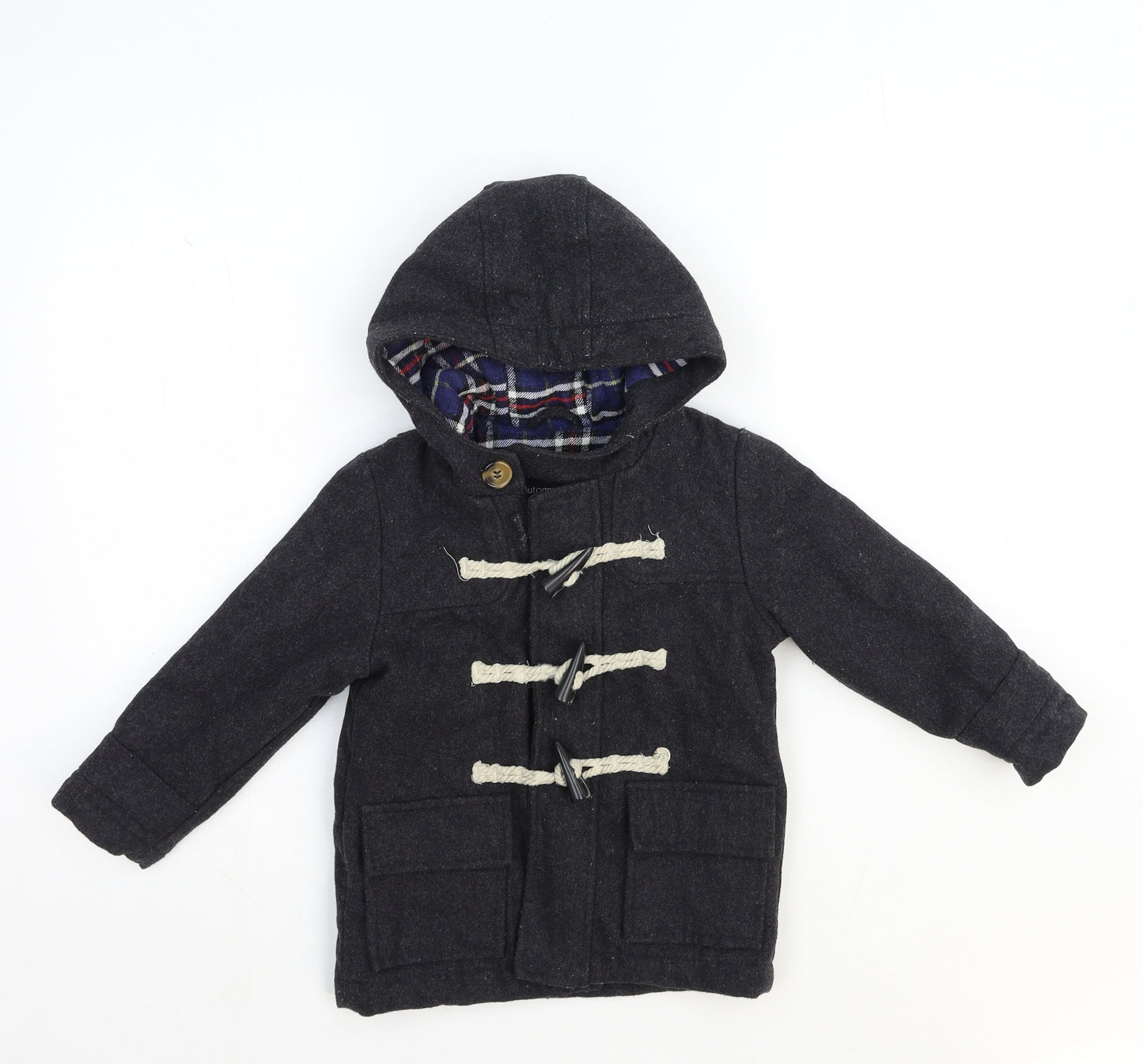 Marks and Spencer Baby Grey Duffle Coat Coat Size 18-24 Months Zip