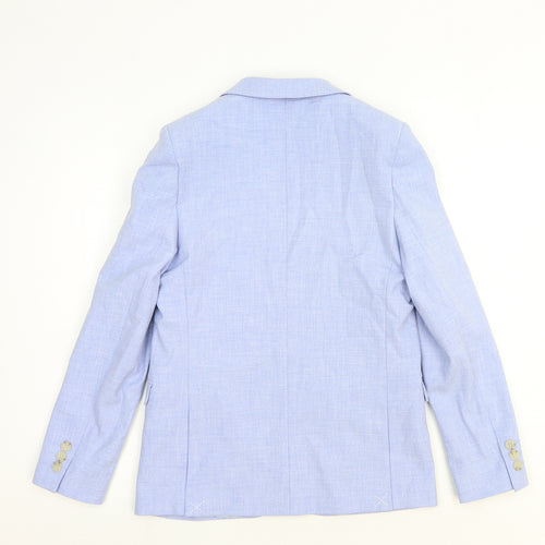 Marks and Spencer Girls Blue Jacket Blazer Size 11-12 Years Button