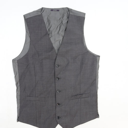 Marks and Spencer Mens Grey Polyester Jacket Suit Waistcoat Size M Regular