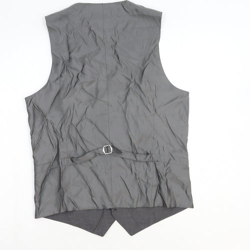 Marks and Spencer Mens Grey Polyester Jacket Suit Waistcoat Size M Regular
