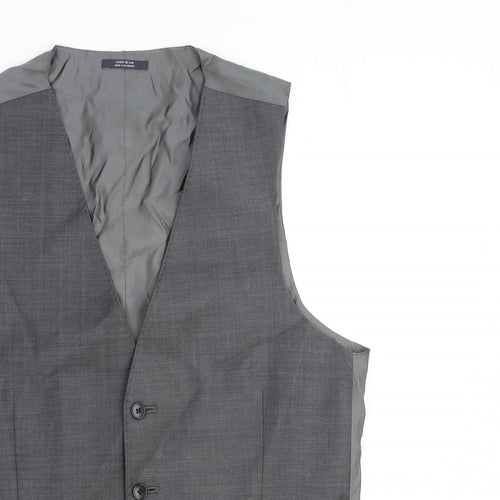 Marks and Spencer Mens Grey Polyester Jacket Suit Waistcoat Size M Regular