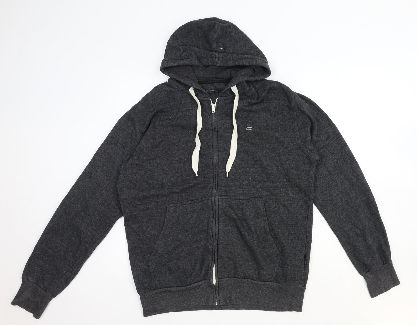 French Connection Mens Grey Polyester Full Zip Hoodie Size L