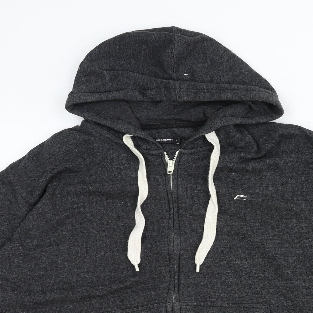 French Connection Mens Grey Polyester Full Zip Hoodie Size L