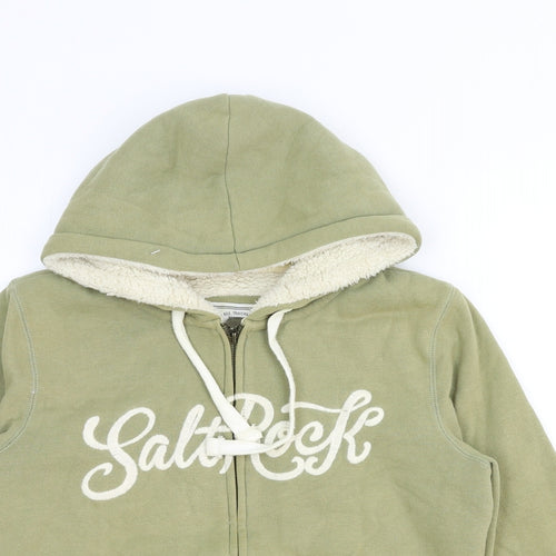Saltrock Womens Green Cotton Full Zip Hoodie Size 8 Zip