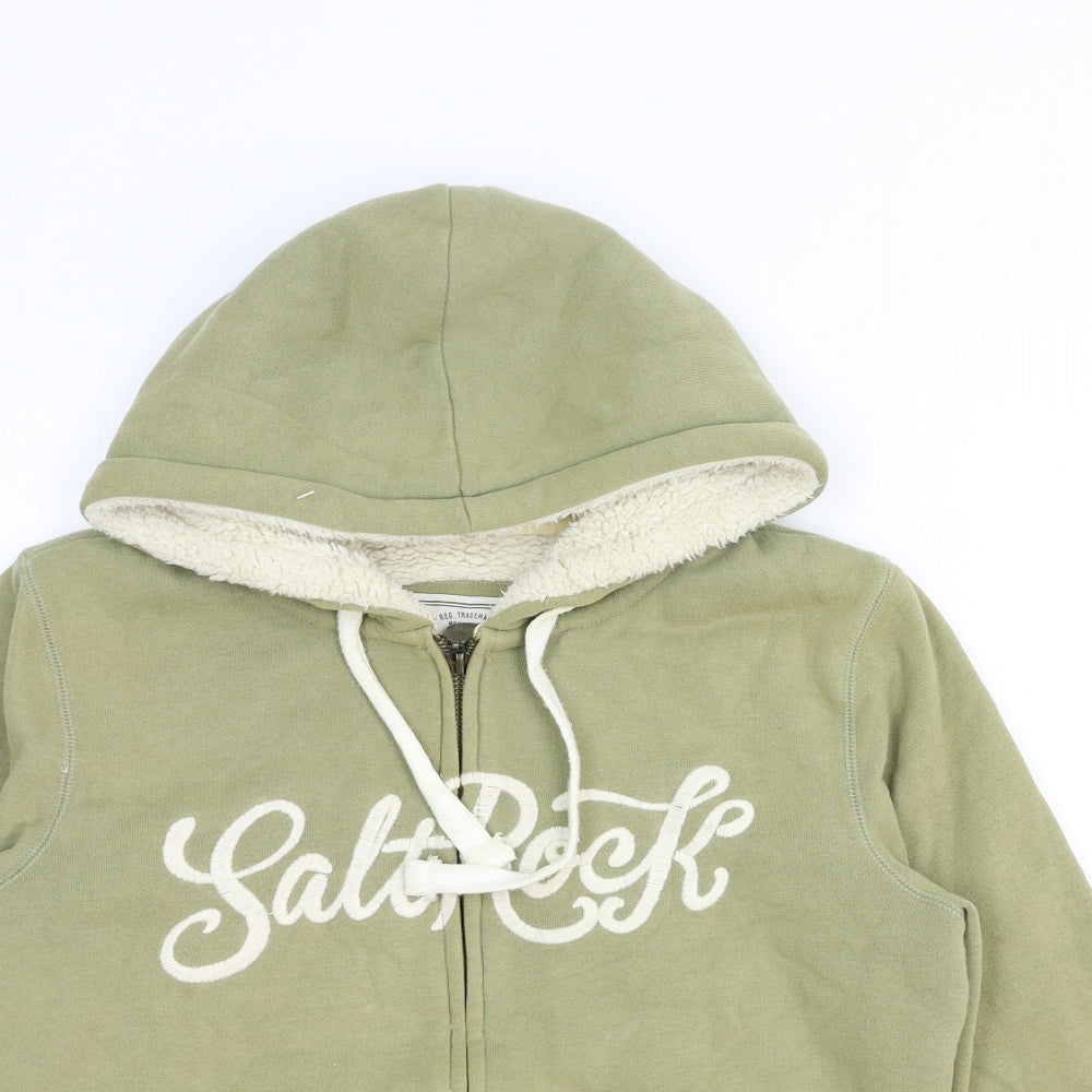Saltrock Womens Green Cotton Full Zip Hoodie Size 8 Zip