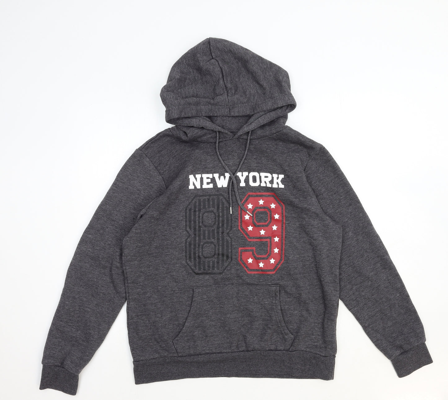 Primark Womens Grey Cotton Pullover Hoodie Size 14 Pullover - New York