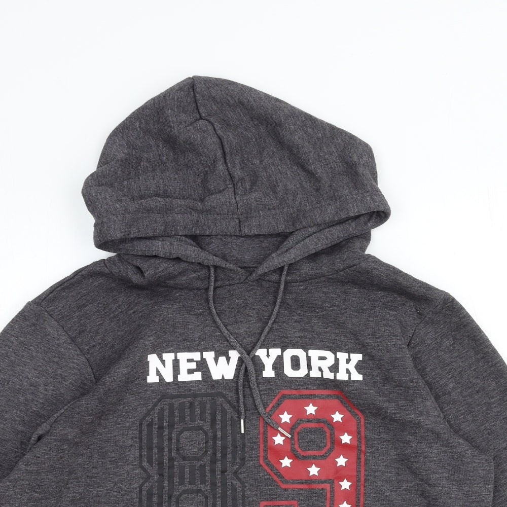 Primark Womens Grey Cotton Pullover Hoodie Size 14 Pullover - New York
