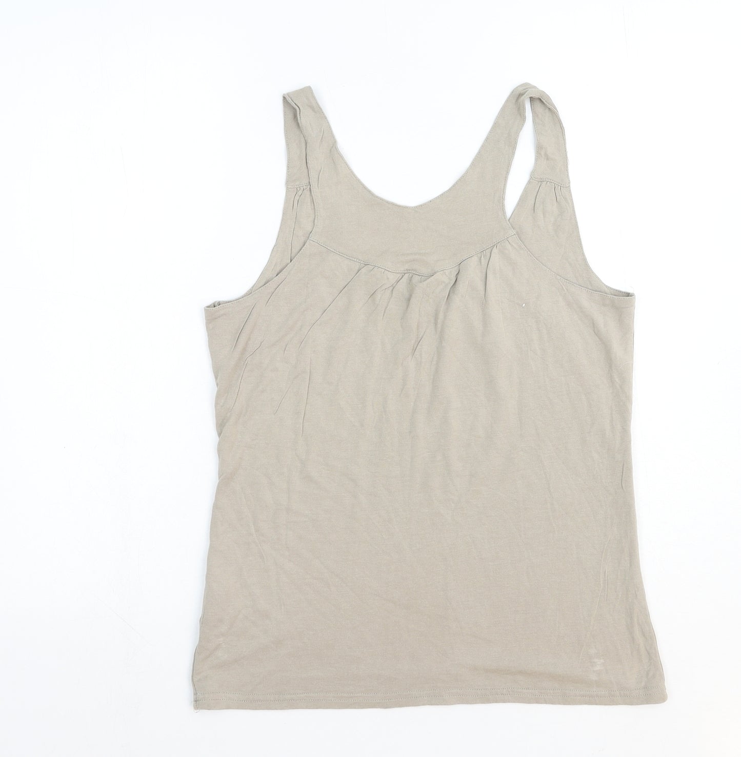 La Redoute Womens Beige Viscose Basic Tank Size 8 V-Neck