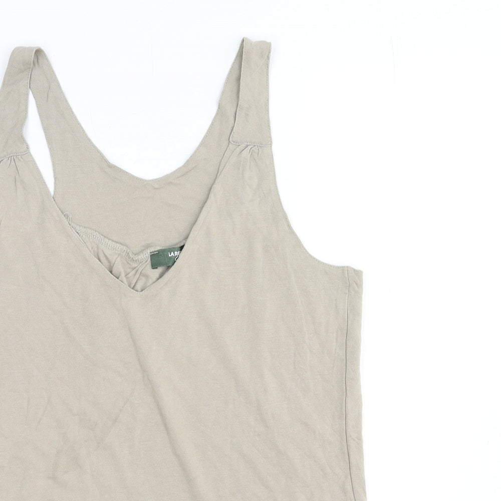 La Redoute Womens Beige Viscose Basic Tank Size 8 V-Neck