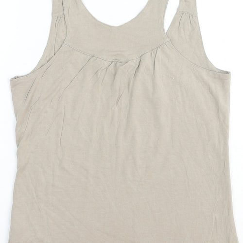 La Redoute Womens Beige Viscose Basic Tank Size 8 V-Neck