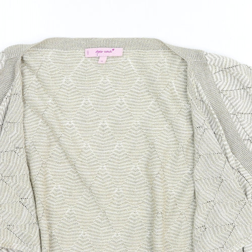 Per Una Womens Beige V-Neck Acrylic Cardigan Jumper Size 16