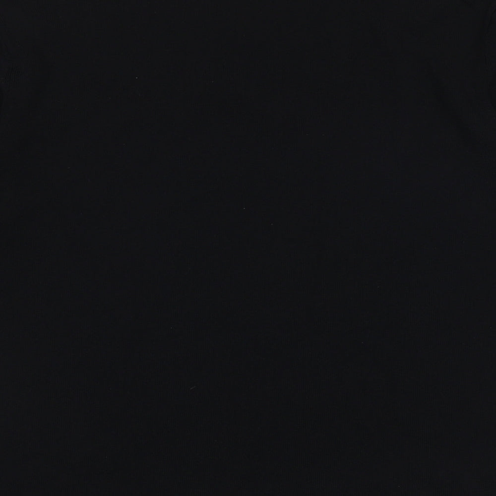 Sky Designs Womens Black Viscose Basic T-Shirt Size 10 Scoop Neck