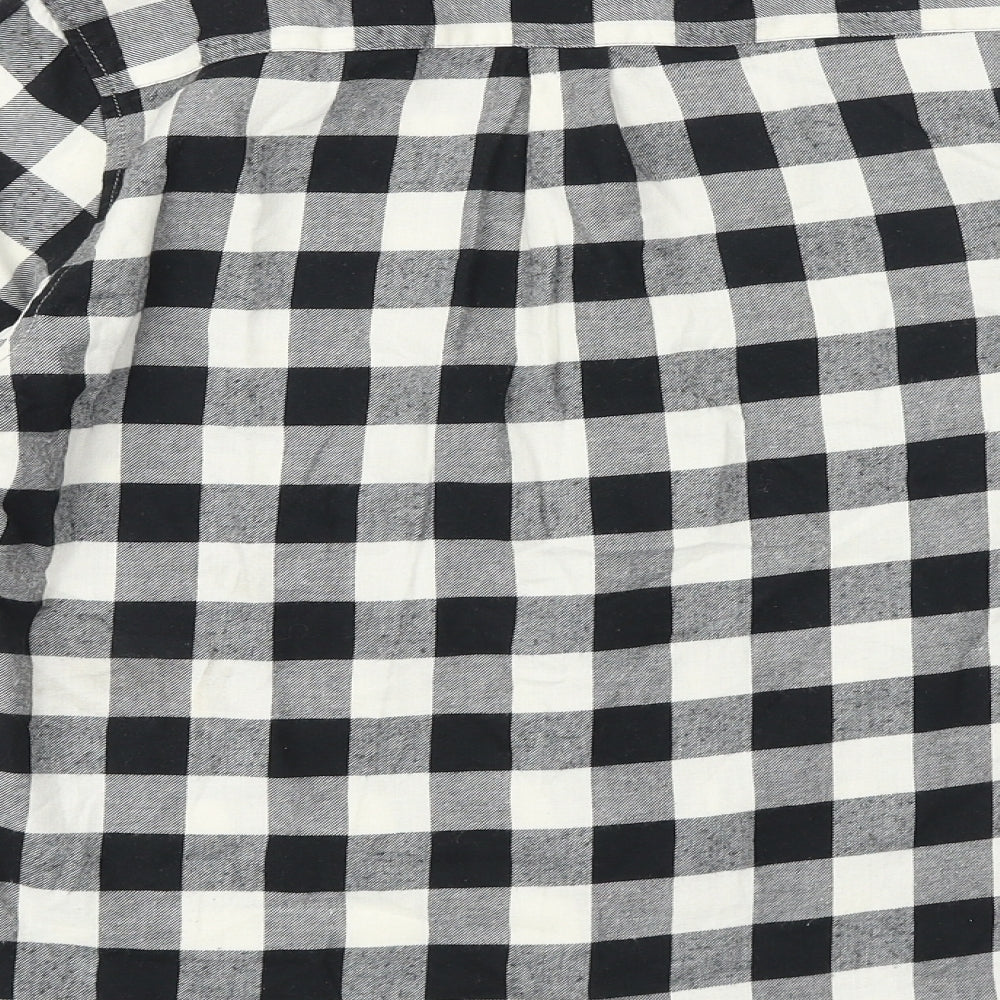 Zara Boys Black Check 100% Cotton Basic Button-Up Size 11-12 Years Collared Button