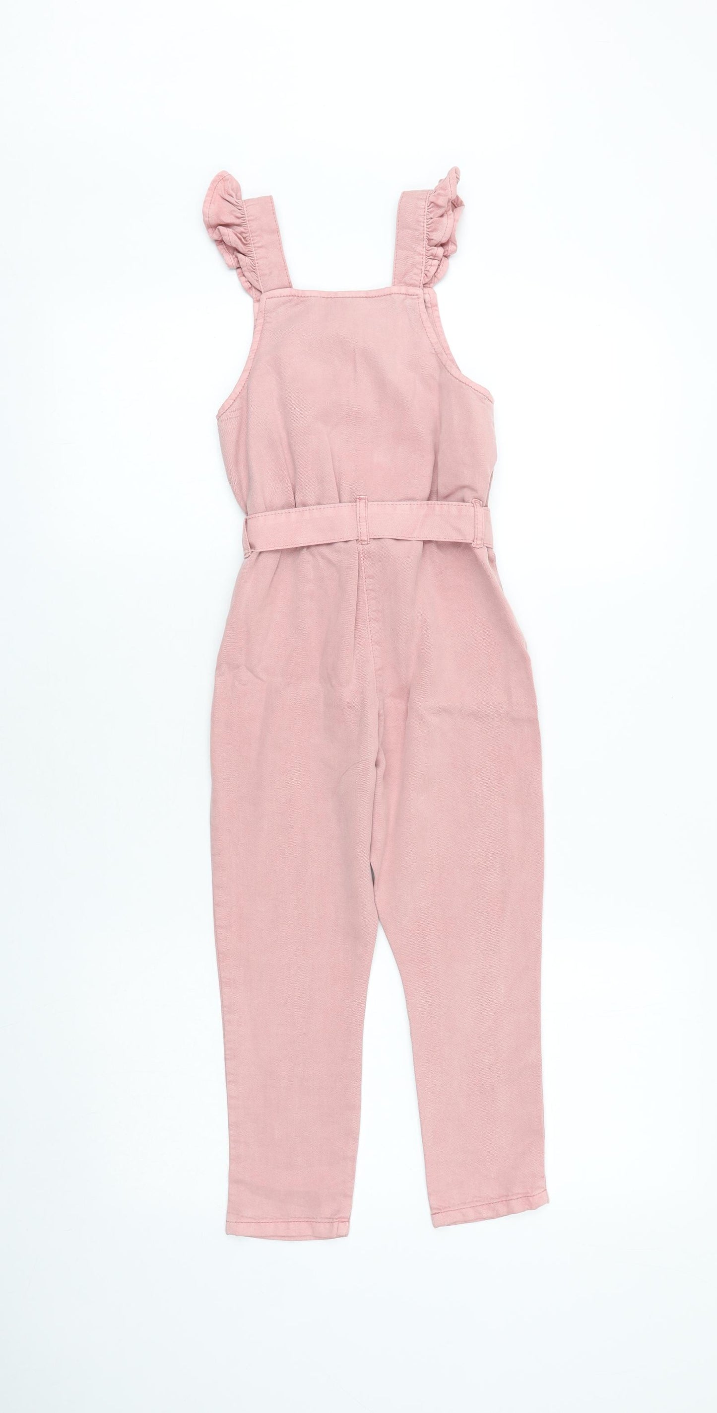 F&F Girls Pink 100% Cotton Jumpsuit One-Piece Size 5-6 Years Button