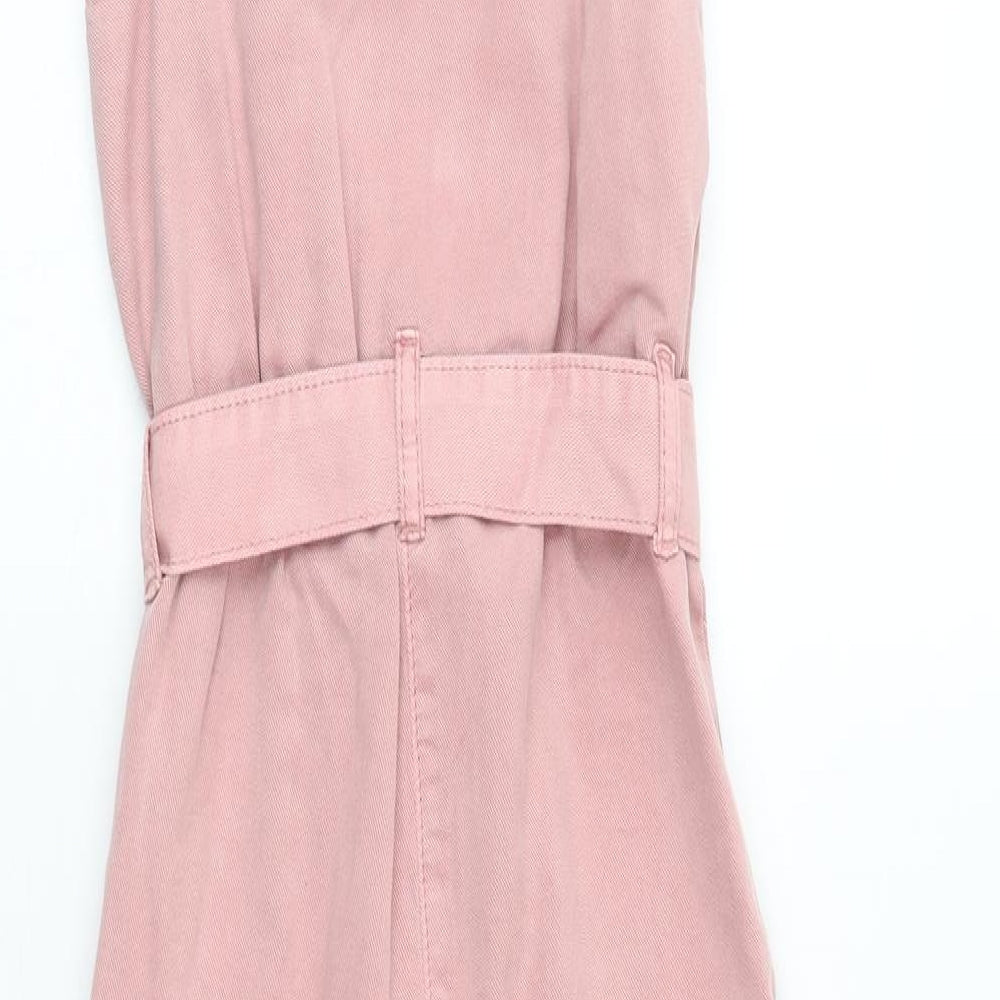 F&F Girls Pink 100% Cotton Jumpsuit One-Piece Size 5-6 Years Button