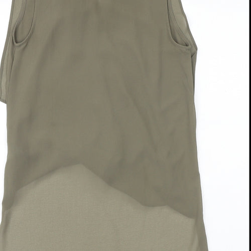 Love 21 Womens Green Polyester Basic Blouse Size XS V-Neck