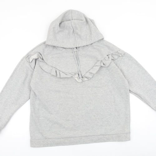 Papaya Womens Grey 100% Cotton Pullover Hoodie Size L Pullover
