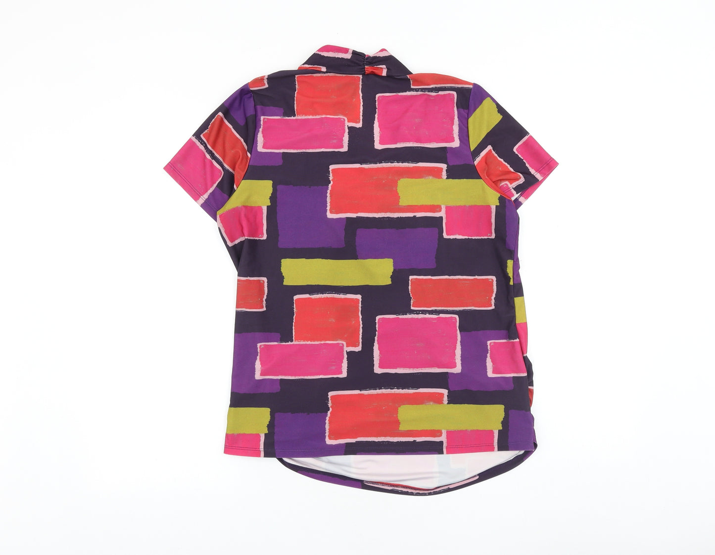 Kaleidoscope Womens Multicoloured Geometric Viscose Basic Blouse Size 12 V-Neck