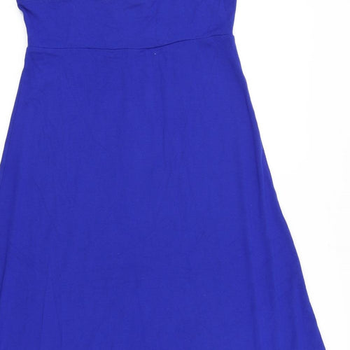 Kenar Womens Blue 100% Cotton Trapeze & Swing Size M V-Neck Pullover