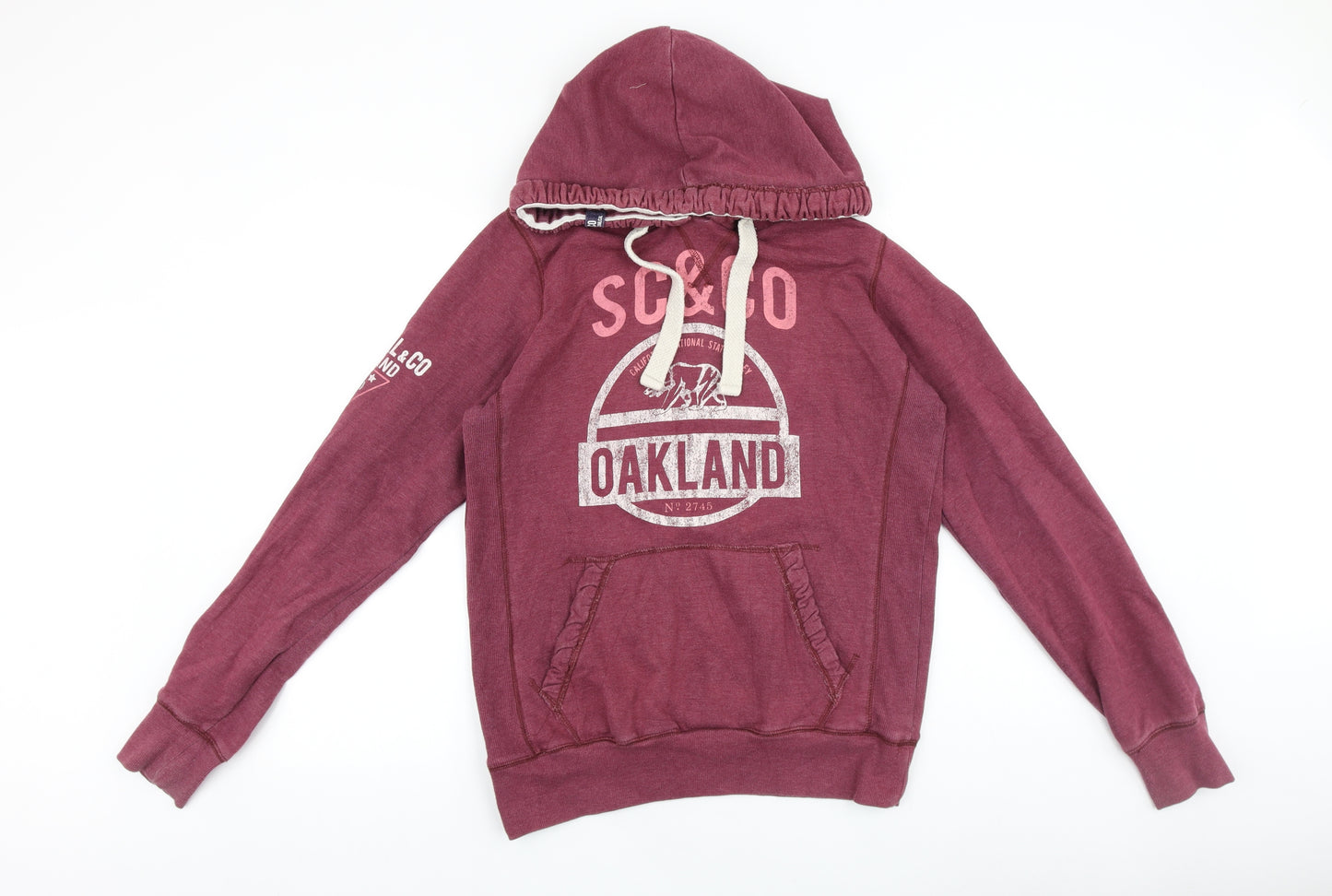 SoulCal&Co Womens Red Cotton Pullover Hoodie Size 14 Pullover