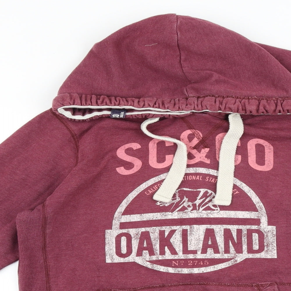 SoulCal&Co Womens Red Cotton Pullover Hoodie Size 14 Pullover