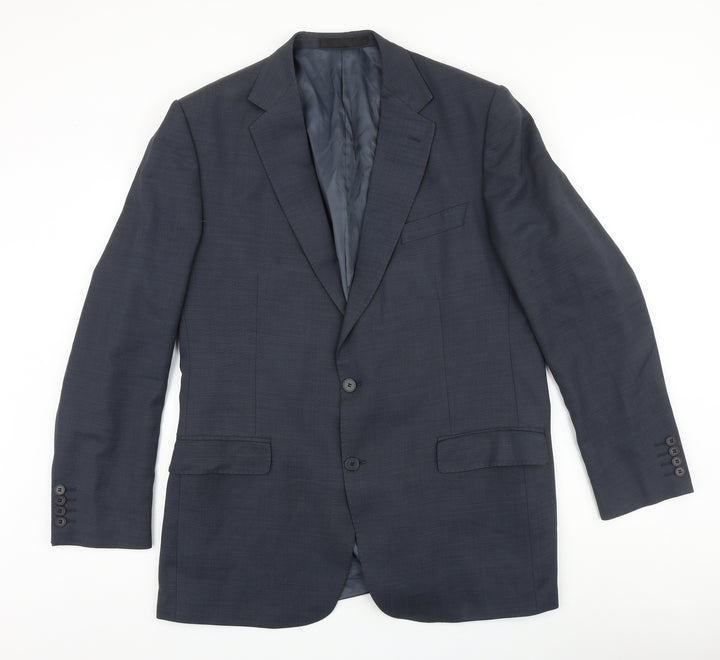 Marks and Spencer Mens Black Polyester Jacket Blazer Size 44 Regular