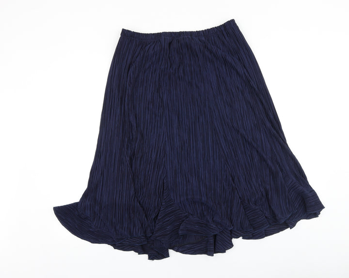Preworn Womens Blue Viscose Swing Skirt Size 30 in