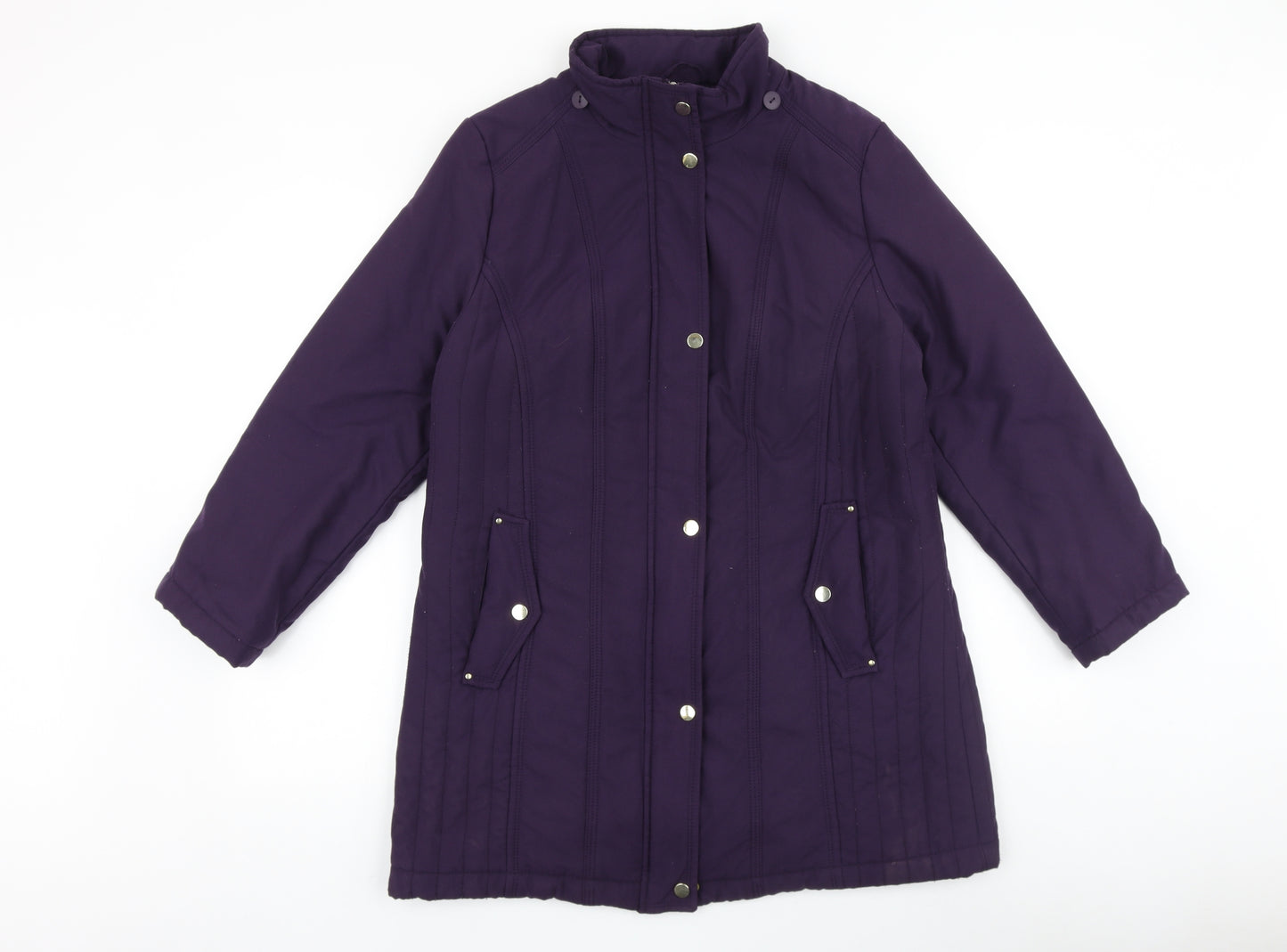 Marks and Spencer Womens Purple Overcoat Coat Size 12 Zip