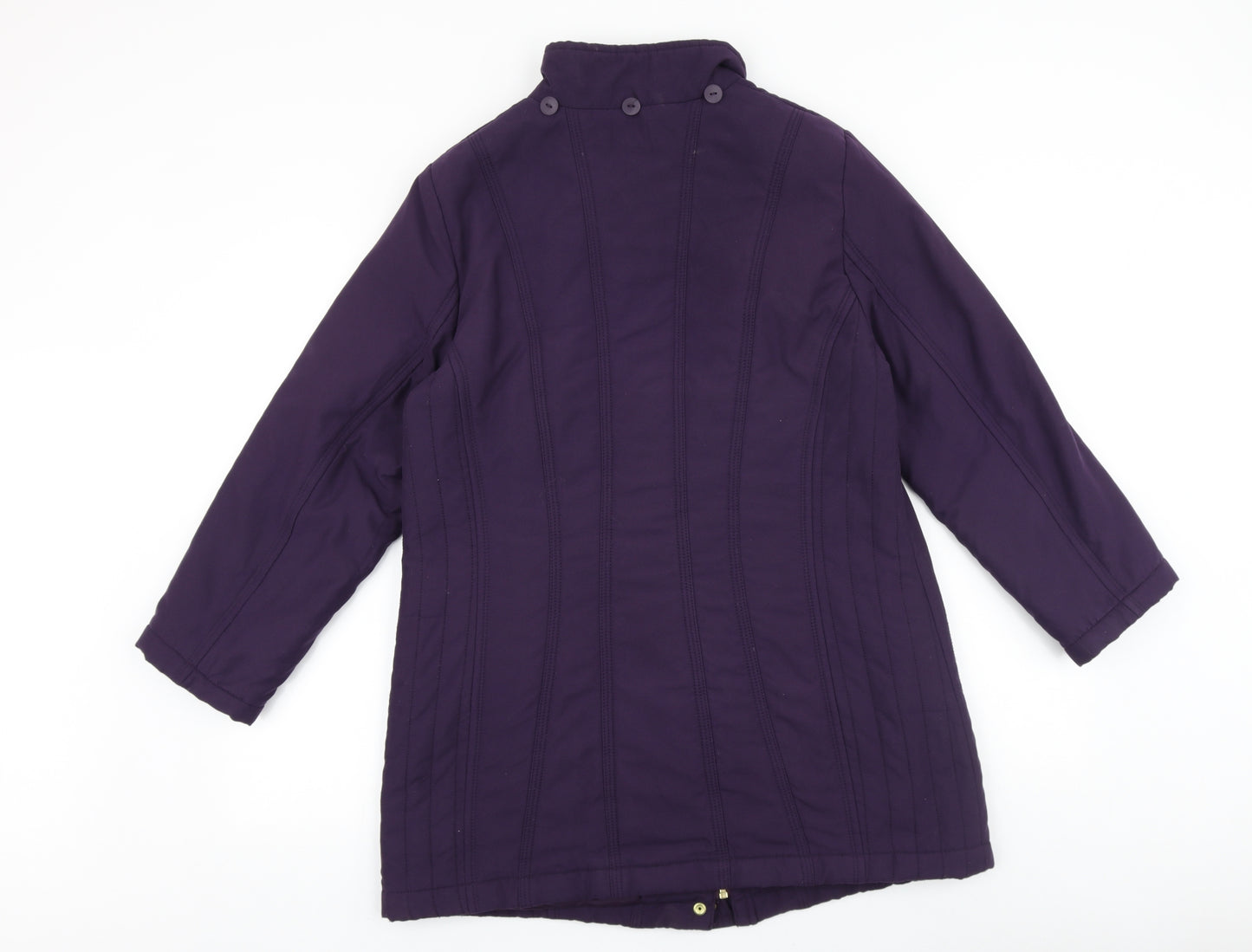 Marks and Spencer Womens Purple Overcoat Coat Size 12 Zip