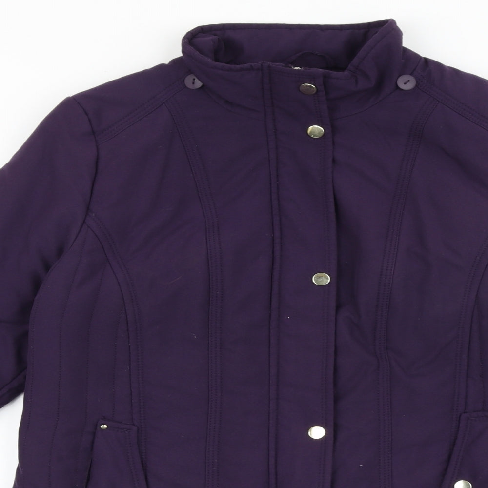 Marks and Spencer Womens Purple Overcoat Coat Size 12 Zip