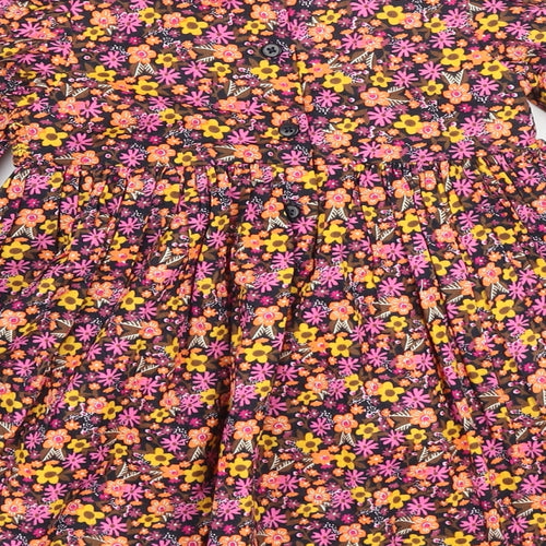 Matalan Multicoloured Floral 100% Cotton A-Line Size 12-18 Months Round Neck Button