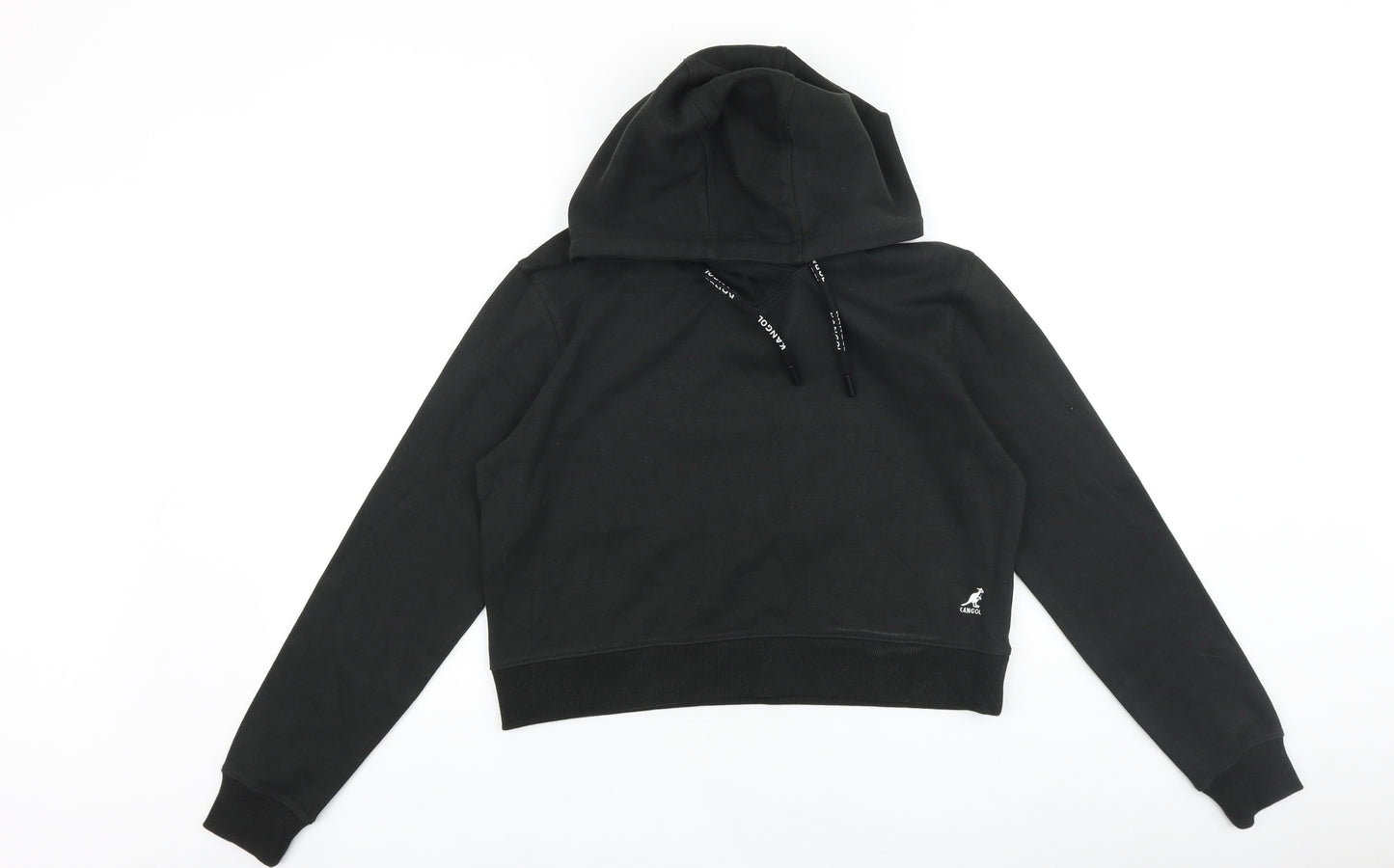 Kangol Womens Black Cotton Pullover Hoodie Size 10 Pullover