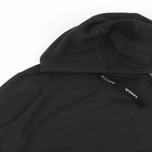Kangol Womens Black Cotton Pullover Hoodie Size 10 Pullover