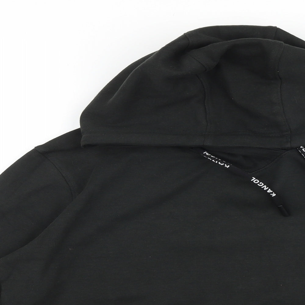 Kangol Womens Black Cotton Pullover Hoodie Size 10 Pullover