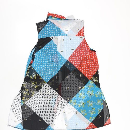 Papaya Womens Multicoloured Geometric Polyester Basic Button-Up Size 14 Collared