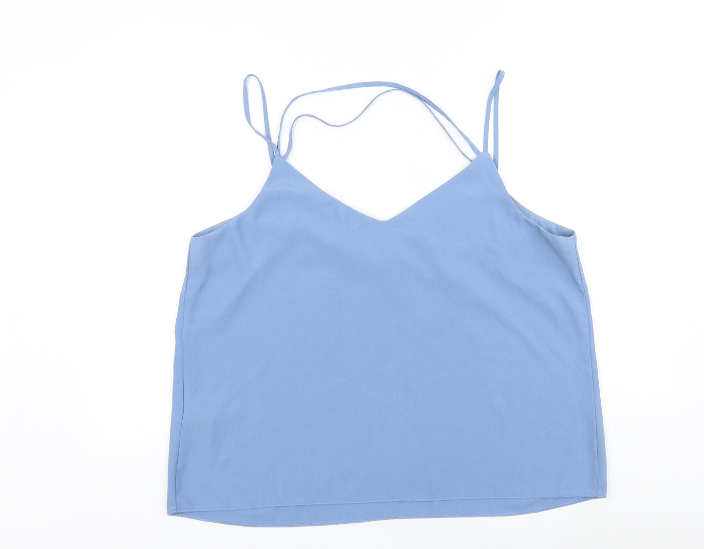 New Look Womens Blue Polyester Basic Tank Size 18 V-Neck